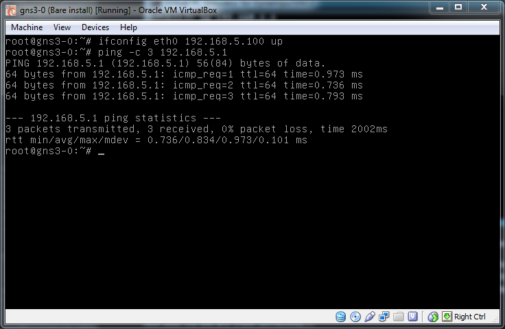 Debian pinging the secure machine to test connectivity