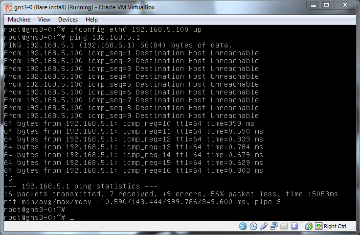 Pings now succeeding as we move Vbox1 onto VLAN 50