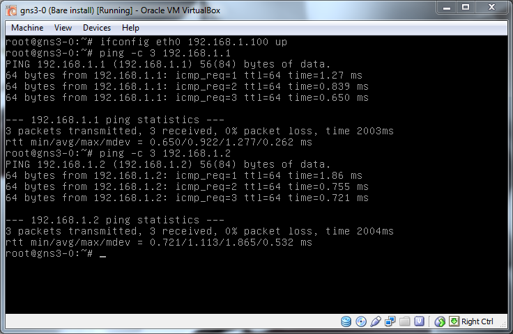 Confirming connectivity after VLAN setup from VBox