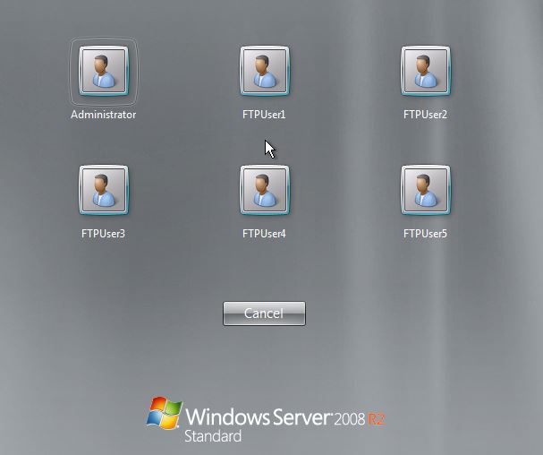 Windows server login page