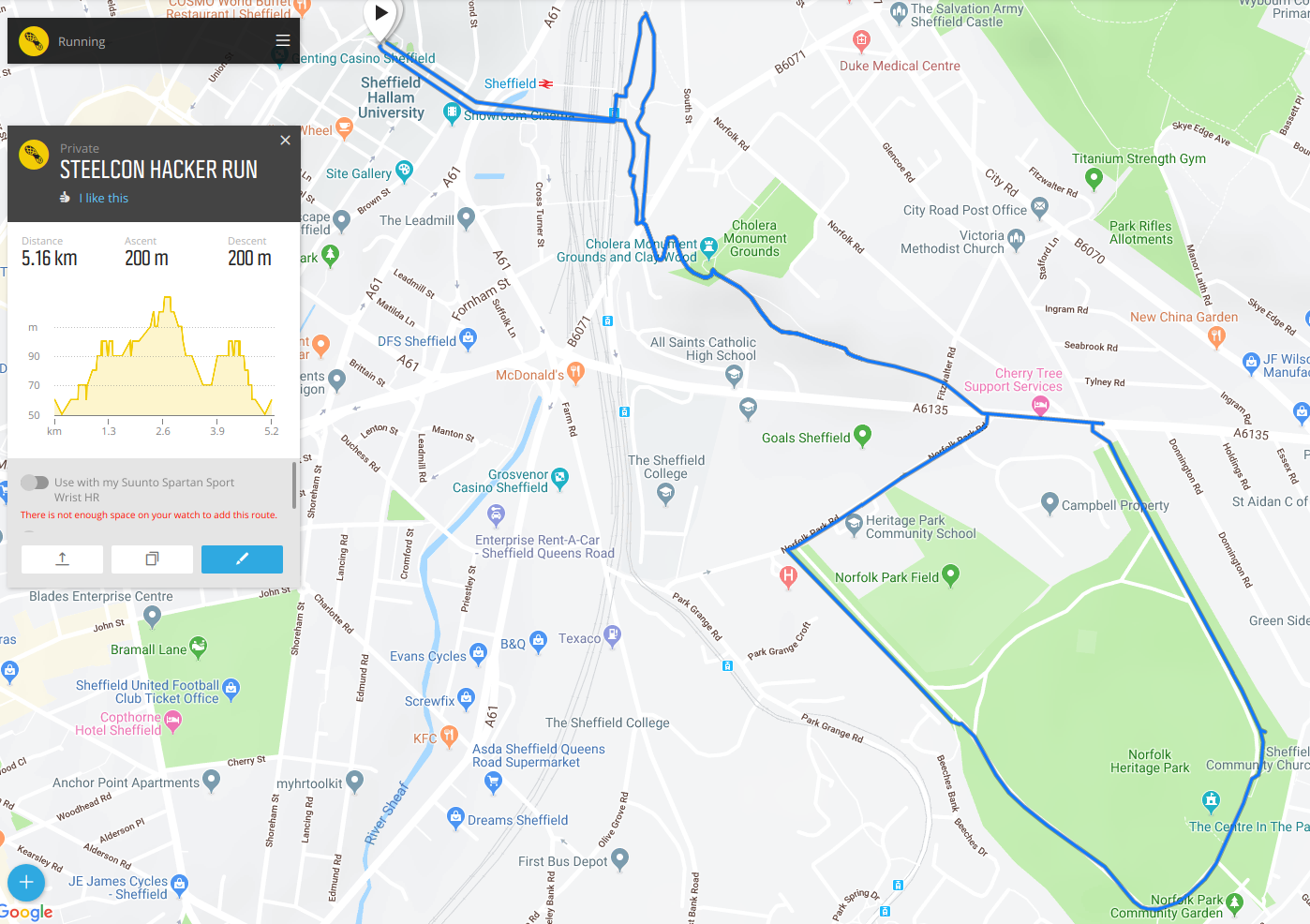 Map of potential hacker run